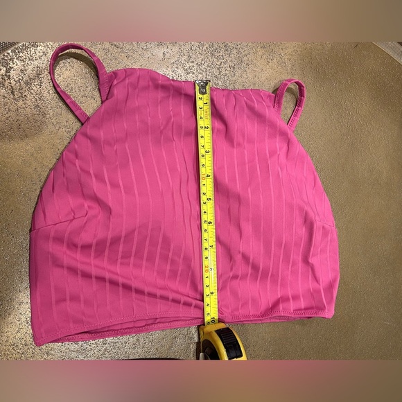 Lululemon Pink Ribbed Swim High Neck Long Line Top And High-waist Full Bottom, M - Picture 9 of 13